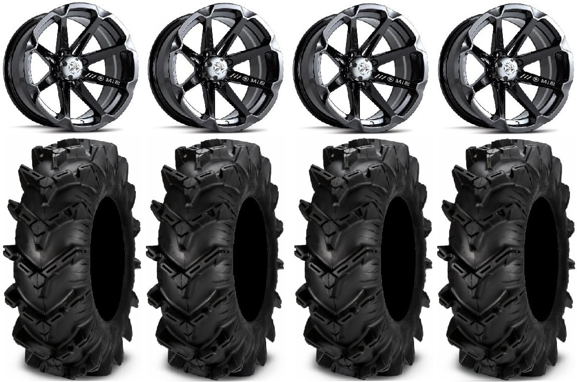 Msa Black Diesel 14 Atv Wheels 30 Cryptid Tires Honda Foreman Rancher Sra Walmart Com