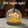 thumbnail image 4 of Artificial Tulip Flower Night Light Led Bedside Lamp Christmas Gifts Lamp Decorations (Pink), 4 of 10