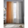 thumbnail image 2 of Burnt Orange Gray Ombre Sheer Curtains 84 Inch Length 2 Panels Set, Vintage Farmhouse Wooden Voile Window Treatment Rod Pocket Curtains Sheers Drapes for Bedroom/Living Room/Kitchen 52"x84"x2, 2 of 7