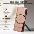 thumbnail image 5 of Crossbody Wallet Case for Samsung Galaxy Z Fold 7, PU Leather Case Wallet with Lanyard Strap, Card Holder and Make-up Mirror, Full Protection Flip Stand Cover for Samsung Galaxy Z Fold 7, Rosegold, 5 of 10