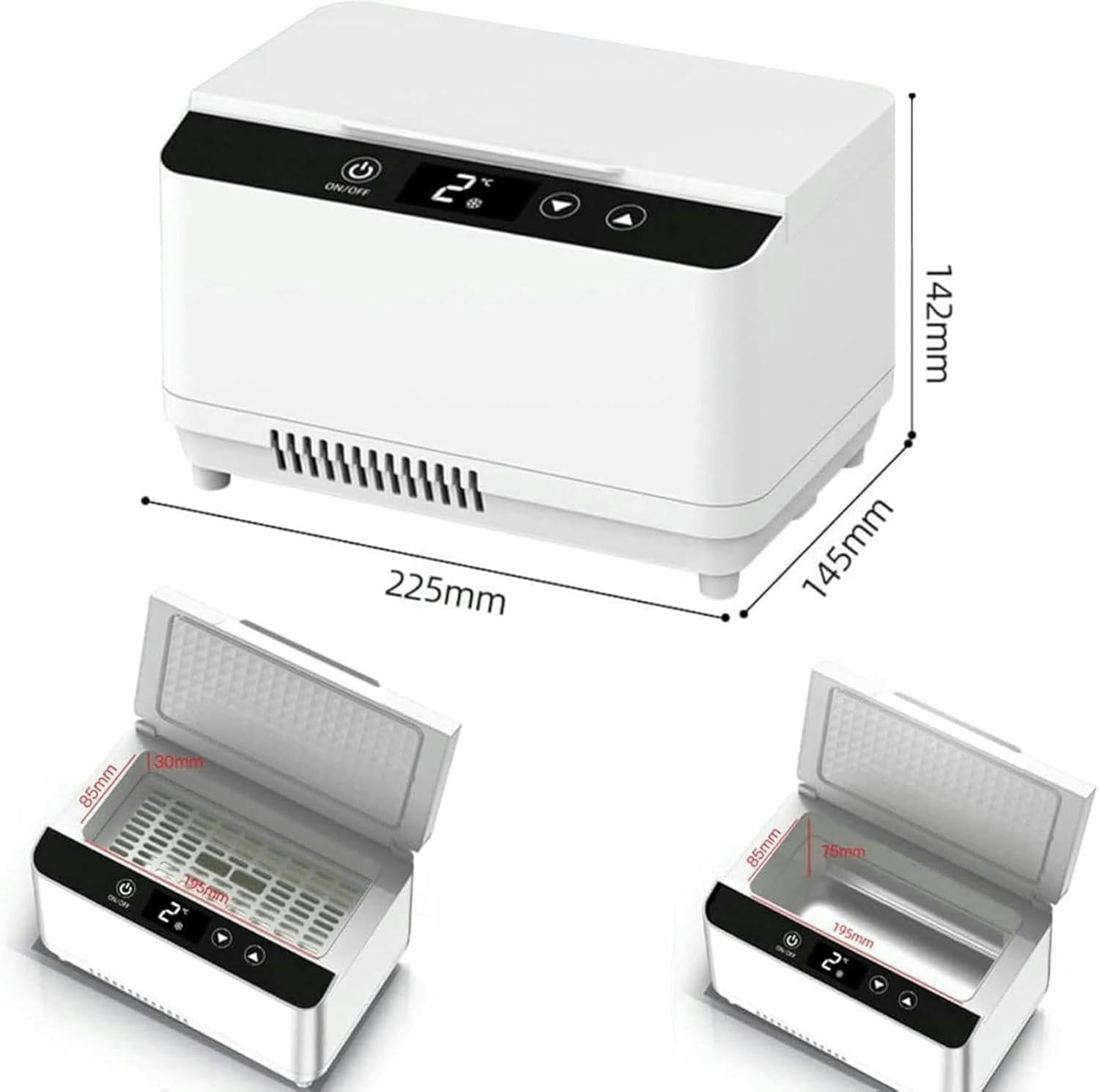 GXCZ Insulin Refrigerator, Mini USB Medical Refrigerator, LCD Screen, Adjustable 0-18 , Car, Travel, Home, 2-Battery Portable Insulin Refrigerator