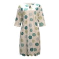 thumbnail image 5 of YUNAFFT Womens Dresses Clearance Fashion Women's Casual Half Sleeve V-Neck Dots Printed Ladies Loose Long Dress Sale, 5 of 7