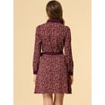 thumbnail image 4 of INSPIRE CHIC INSPIRE CHIC Robe-Chemise Vintage à Fleurs à Manches Longues pour Femmes avec Col Contrastant et Boutons sur le devant, 4 of 6