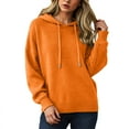 thumbnail image 4 of vigerkar Sweaters for Women Solid Color Hooded Sweater Lightweight Pullover Fall Winter Tops (Orange, L), 4 of 6