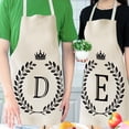 thumbnail image 2 of Wamans Cooking Apron Adjustable Bib Apron Linen Kitchen Apron-Letter Printed Cotton Linen Sleeveless Apron Kitchen Beige Clearance Items, 2 of 4