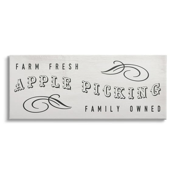 Stupell Industries Farm Fresh Apple Picking Family Owned Harvest Sign, 30 x 13,Design by Daphne Polselli