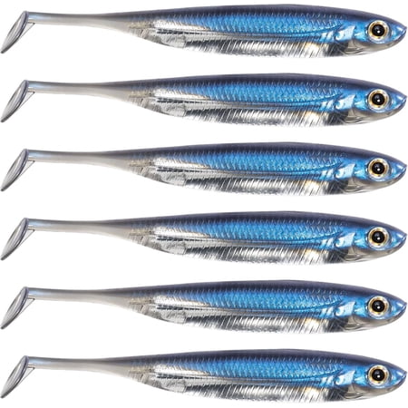 Paddle Tail Swimbaits Soft Fishing Lures for Bass Fishing 2.75-4.75 Inches Freshwater & Saltwater Soft Plastic Baits Swim Shad Bait Minnow Lures Drop Shot Blue 2.7 -6 Pack