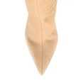 thumbnail image 3 of Schutz Maryana Stack Flare Honey Beige Leather Pointed Toe Mid Heel Calf Boots (Wood, 11), 3 of 5