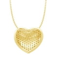 thumbnail image 3 of AFFY Round White Cubic Zirconia Heart Charm Pendant Necklace in 14k Yellow Gold Over Sterling Silver, 3 of 3