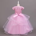 thumbnail image 4 of Girls Long Princess Dresses Gown Sleeveless Halter Strap Lace Princess Dresses with Cardigan Top 2Pcs/Set Party Ball Tulle Pageant Gowns for Evening, Wedding, Birthday,Size 4-14T, 4 of 5