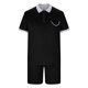 thumbnail image 4 of Mens Casual Pantalones Turndown Cuello Manga Corta Mitad Cremallera Blusa Y Bolsillos Pantalones Traje Deportivo para Diario, 4 of 9