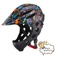 thumbnail image 1 of Casco de cara completa para deportes al aire libre para niños, bicicleta de equilibrio, scooter, montar en bicicleta, casco para niños con luz y red de insectos Fivean Cascos de ciclismo, 1 of 2