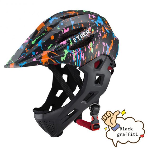 Casco de cara completa para deportes al aire libre para niños, bicicleta de equilibrio, scooter, montar en bicicleta, casco para niños con luz y red de insectos Fivean Cascos de ciclismo