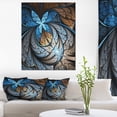 thumbnail image 1 of Blue Brown Fractal Flower Pattern - Floral Art Canvas Print, 1 of 3