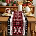thumbnail image 5 of Table Runner Dresser Scarves 90 Inch Long,Christmas Winter Snowflake Red Ripple Linen Dining Table Runners, 5 of 9