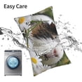 thumbnail image 6 of Goofa Daisy Guinea Pig Print Plush Throw Pillow Case, Soft Velvet with Hidden Zipper, Decorative Cushion Cover for Sofa, Bed, Car, and Home Décor-14"x20", 6 of 6