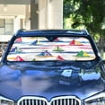 thumbnail image 4 of Yayeee Car Windshield Sun Shade Universal Fit Front Visor Protector, Hand Drawn Sailboats, 4 of 8