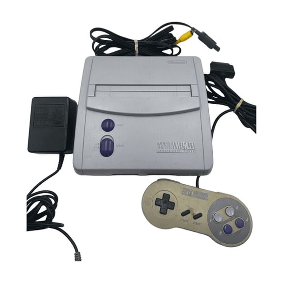 Restored Nintendo Super Nintendo SNES Junior (Jr.) Video Game Console Gray(Refurbished)