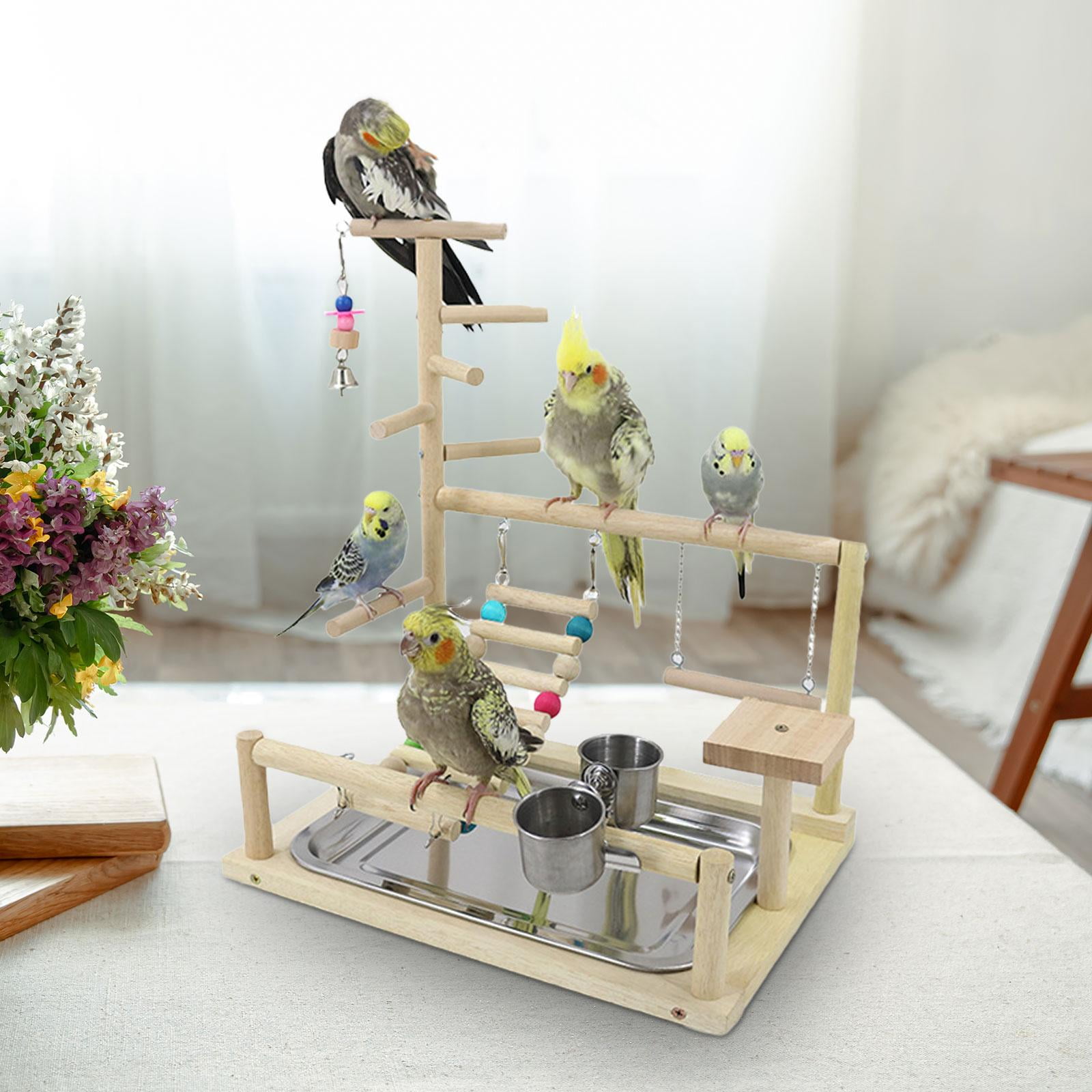 Stgfyxgs Birds, Parrots, Playground, Birds, Hanging Toys, Exercise Activity Center, Playing, Standing, Bird Play Hall, Wooden Play Stand for Parakeets