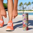 thumbnail image 2 of 20oz Pioneer Flower Floral Print Pattern Skinny Tumblers Stainless Steel Tumbler with Lid and Straw,Vacuum Insulated Double Wall Travel Tumbler Cups with Cleaning Brush for Coffee,Tea, 2 of 6