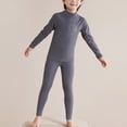 thumbnail image 2 of SRZYMJ Boys Girls Thermal Underwear Long Johns Set Bear Print Long Sleeve Cold Weather Base Layer Tops with Leggings Grey 8-10 Years, 2 of 4