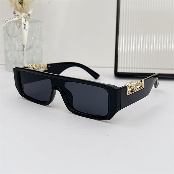 AINYROSE Fashion Glasses Square Frame Narrow Edge Leopard Fashion Glasses New Net Red Ins Retro Hip-Hop Tide GlassesFashion Glasses Square Frame Narrow Edge Leopard Fashion Glasses New Net Red Ins