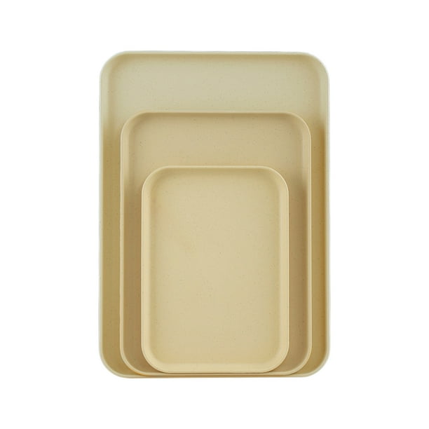 Juego de 3 bandejas rectangulares para servir (grandes, medianas y pequeñas) para el hogar, ideales para tazas de té, platos llanos, aperitivos y como bandejas decorativas multiusos para la encimera