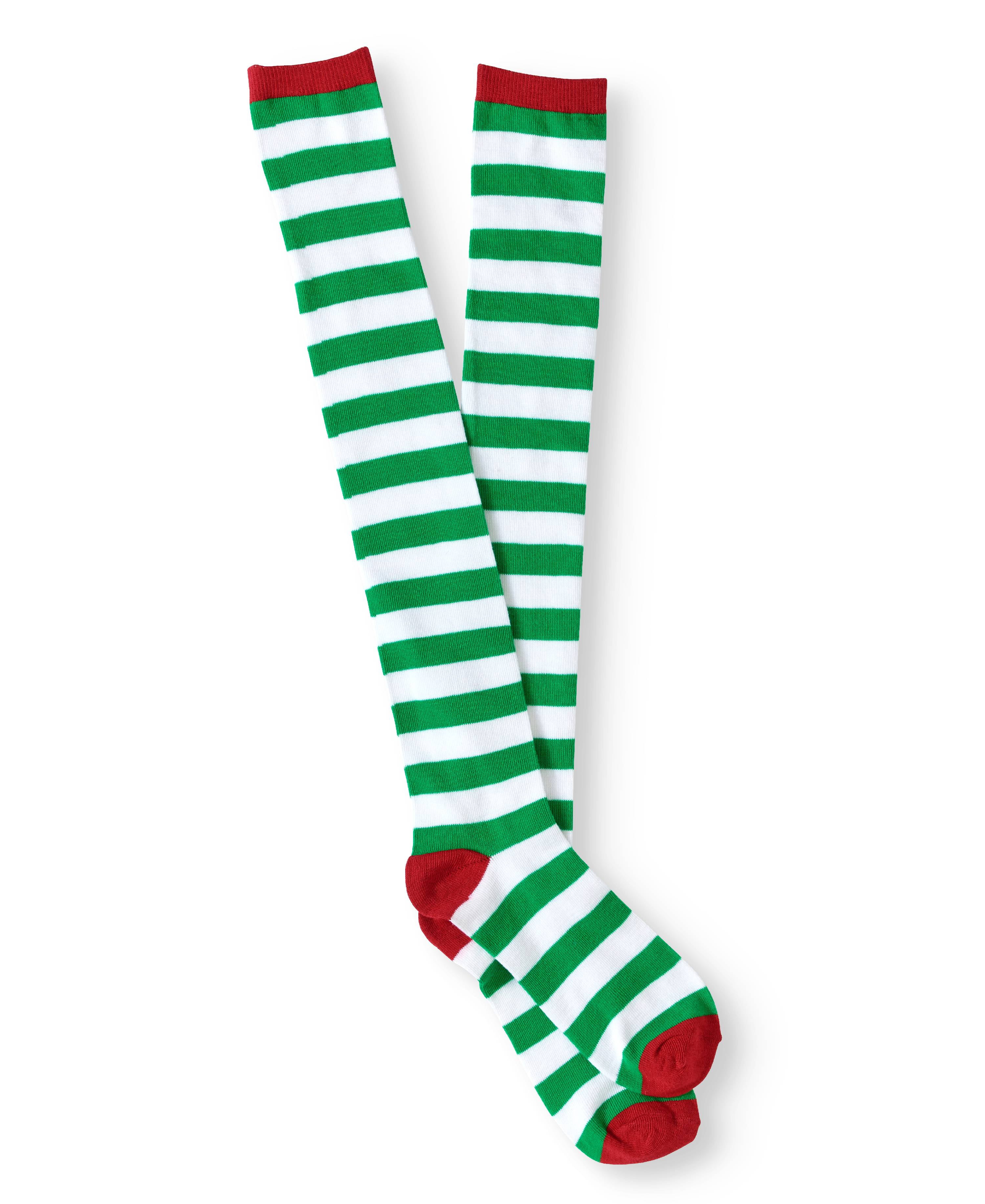 Christmas Elf Over the Knee Striped Socks - Walmart.com