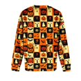 thumbnail image 6 of Halloween Fuzzy Tops for Women Printed Crew Neck Long Sleeve Trendy Spooky Festival Party Pullover Top Multicolor 15 S, 6 of 6