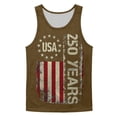 thumbnail image 5 of Vamuko 250th Anniversary Shirt Mens Sleeveless Graphic 1776 Tanks Usa Flag American Flag Red Blue and White Tank Top 4th Of July Striped Tshirts Khaki 4XL, 5 of 5