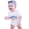 thumbnail image 6 of EnJoCho Summer Outfits for Baby Toddler Kids 4th Of July Love Prints Short Sleeve Independence Day Romper Jumpsuit Cloths Toddler Girl Trendy Clothing Casual Home Bodysuit, 6 of 7