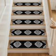 thumbnail image 3 of Stair Treads Non Slip Indoor for Wooden Steps, Baroque Black 4 Pcs Stair Mats for Kids Elders Dogs, 8 x 30 Inch Vintage Damask Classic Floral Carpet Treads Runner Rugs for Staircase, 3 of 9