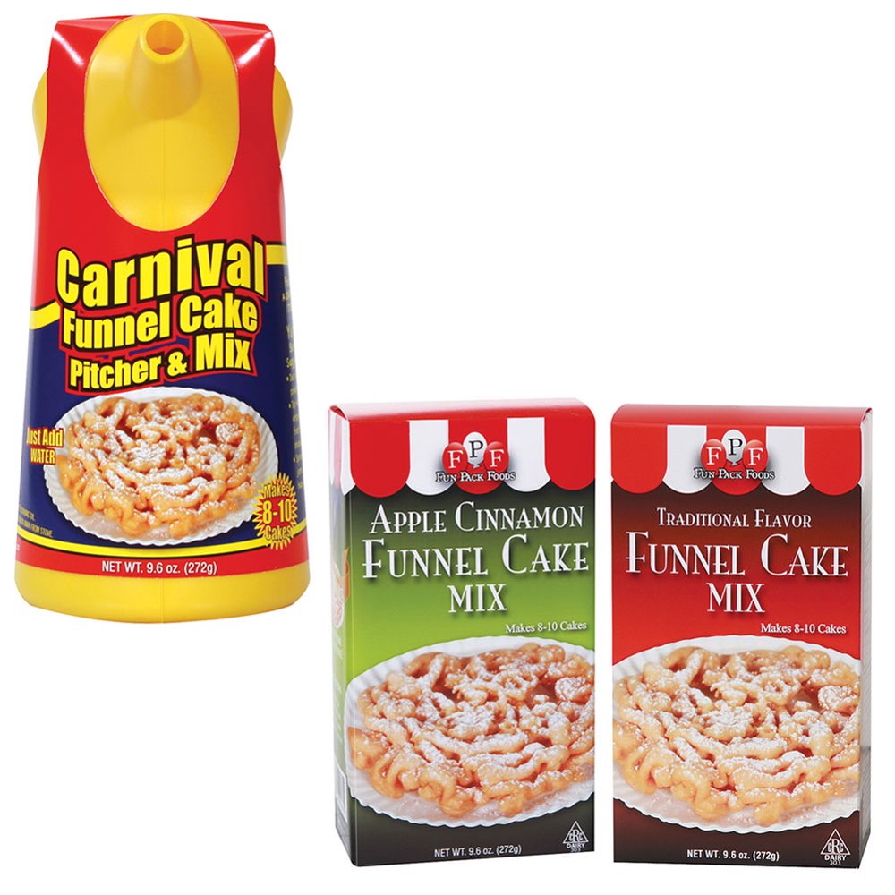 (Set) Funnel Cake Pitcher Kit &amp; Classic Refill Mix &amp; Apple