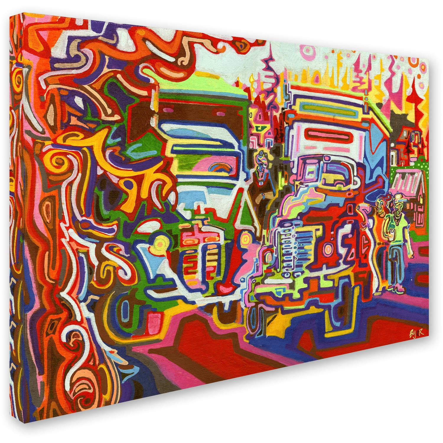 Trademark Fine Art "Trucks" Canvas Art by Josh Byer