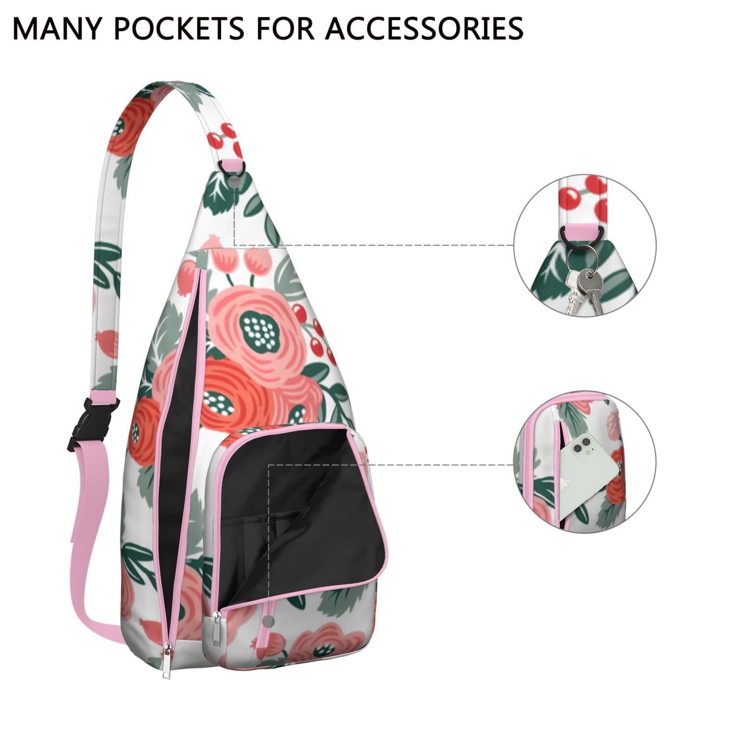 Durable Breathable Sling Bag with Sunflower Pattern for Tactical Use
