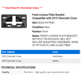 thumbnail image 2 of Front License Plate Bracket - Compatible with 2019 Chevy Cruze, 2 of 2