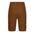thumbnail image 6 of Wyobmus Mens Cargo Capri Pants Casual Knee Length Multi-Pocket 3/4 Hiking Pants Drawstring Elastic Waist Outdoor Lightweight Breathable Sweat Shorts B-Coffee, 6 of 6