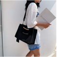 thumbnail image 4 of Kukuzhu Women's Large Canvas Tote Bag Simple Shoulder Shopping Bag Solid Color Commuter Fashion Postman Tote Bag, 4 of 7