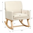 thumbnail image 3 of Costway Fabric Rocking Chair Upholstered  Mid Century Accent Armchair Beige, 3 of 10
