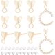 thumbnail image 1 of 12 piezas de pendientes de botón de latón chapado en oro real de 14 quilates con forma de corazón, con pasadores de plata de ley y 30 tuercas para pendientes., 1 of 6