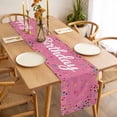 thumbnail image 3 of Pink Birthday Table Runner - 60 Inch Long, Kitchen Dining Table Runner Dresser Scarves, Colorful Confetti Ribbons Polka Dots Classroom Farmhouse Decor for Coffee Tables Wedding Party Banquet, 3 of 8