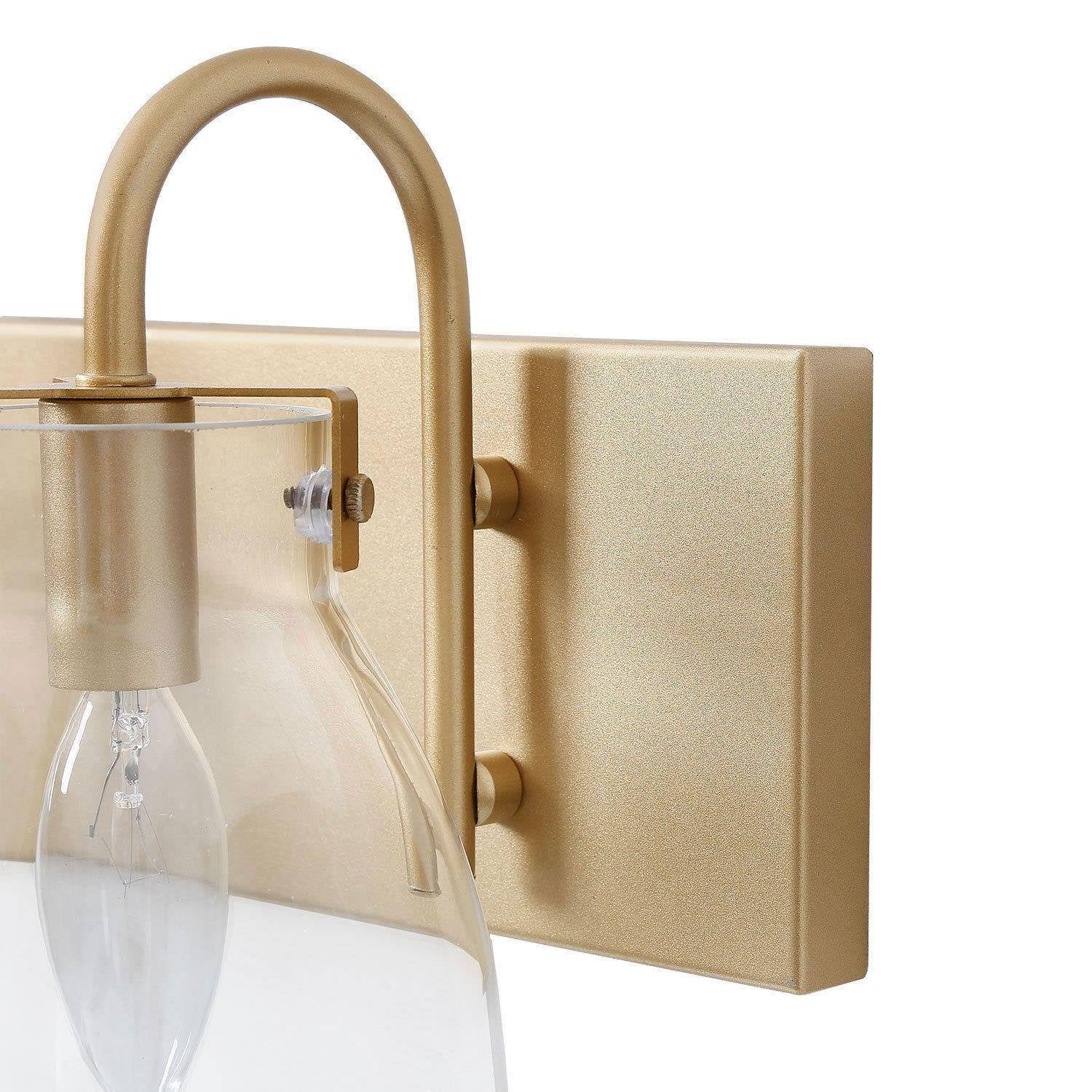 LNC 3-Light Modern Gold Bathroom Vanity Lights with Glass Shades for Bathroom, Powder Room