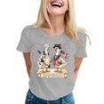 thumbnail image 5 of Trendfront Womens Summer Crew Neck Short Sleeve Tops Cute Cartoon Character Graphic Tees Pattern Printed Casual Style Wear T-Shirts, 5 of 6