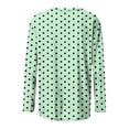 thumbnail image 4 of Dolkfu Long Sleeve Going Out Tops Green Pull-on French Chic Crew Neck Blouses & Tops Patchwork Polka Dot Retro Vintage Green,S, 4 of 6