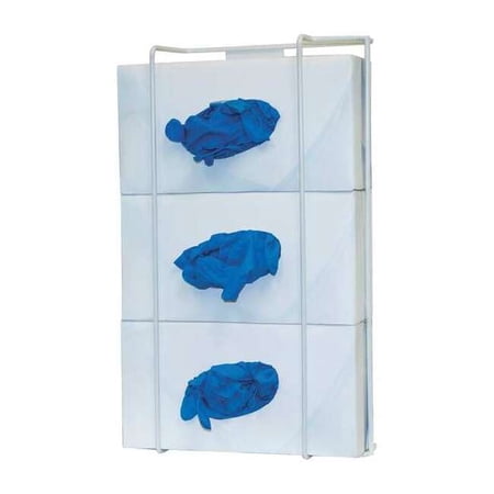Glove Dispenser, Steel Wire, Holds (3) Boxes ,White ,8-1/8 in H x 16-3/8 in W x 3-3/4 in D