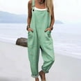 thumbnail image 5 of NMMUED Baggy Overalls for Women Bib Overalls Women Wide Leg Overalls for Women Wide Leg Jumpsuits for Women One Piece Jumpsuits for Women, Mint Green L, 5 of 6
