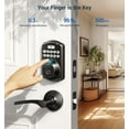 thumbnail image 3 of Veise Keyless Entry Door Lock with 2 Lever Handles, Fingerprint Door Lock, Digital Keypad Deadbolt, Easy Installation, Matte Black, 3 of 10