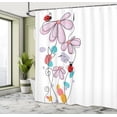 thumbnail image 4 of Ambesonne Spring Shower Curtain, Ladybug Illustration Floral, 69"Wx70"L, Rose Seafoam, 4 of 4