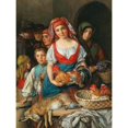 thumbnail image 2 of Maria Mathilde Esch 19x24 Gold Ornate Framed and Double Matted Museum Art Print Titled - Young Market Vendor (1849), 2 of 4