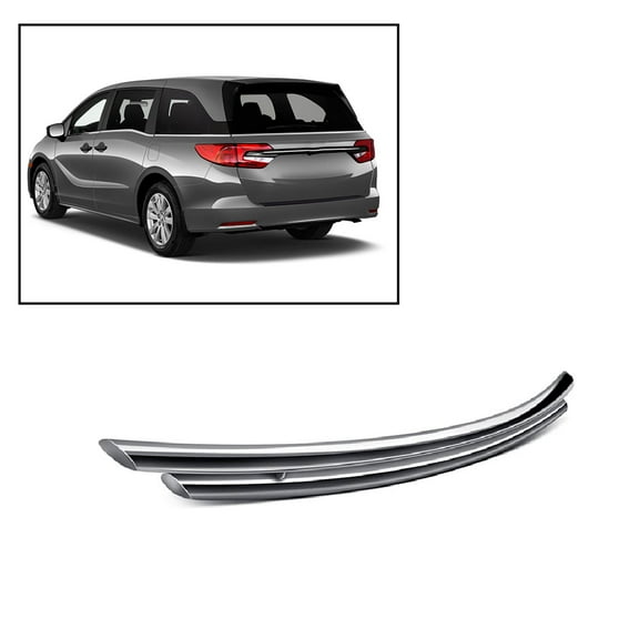 Black Horse Rear Bumper Guard Double Layer Stainless Steel Compatible with 2005-2017 Honda Odyssey-8HO1SS-DL